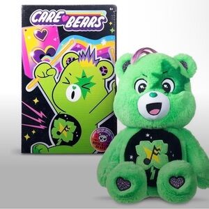 Care Bears Rock-A-Lot Bear Plush – Limited Edition Green 14” Stuffed Animal